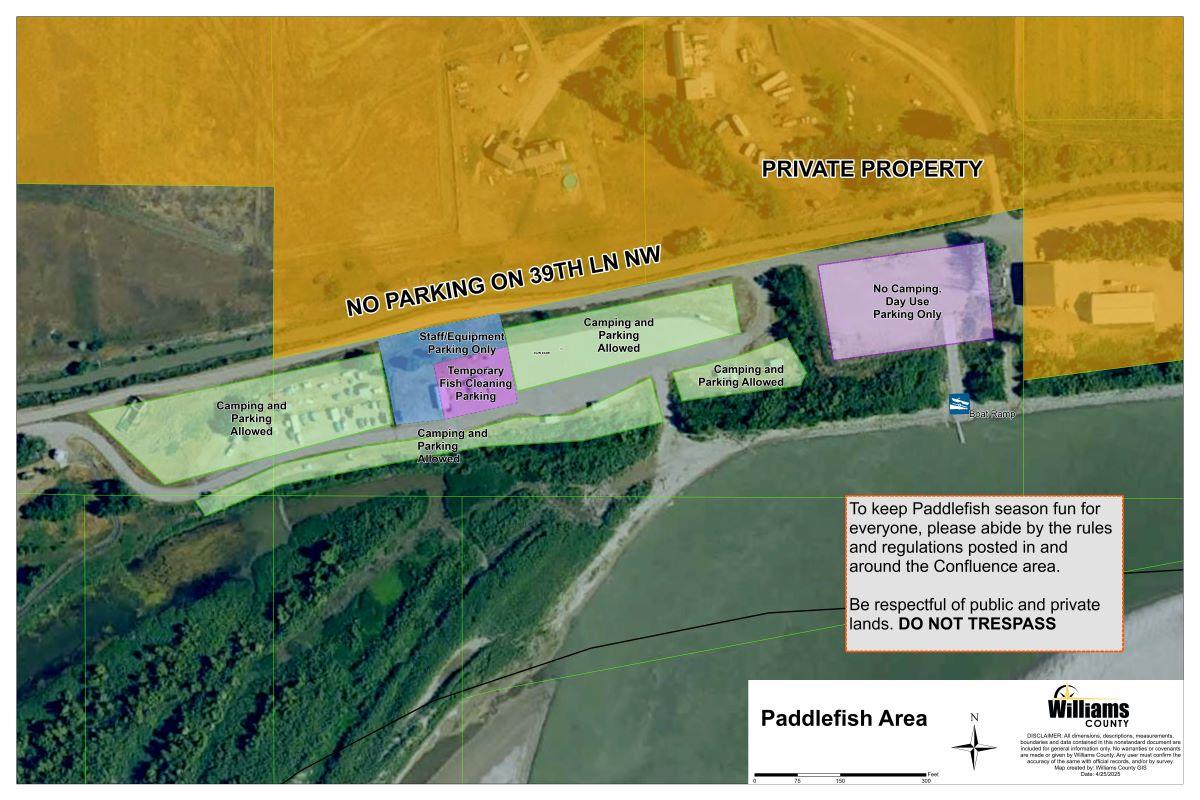Map of the Confluence area for 2025 paddlefish season