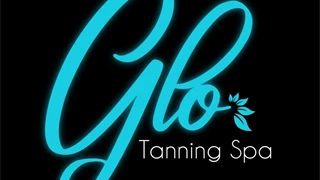 Glo logo with teal text on white background